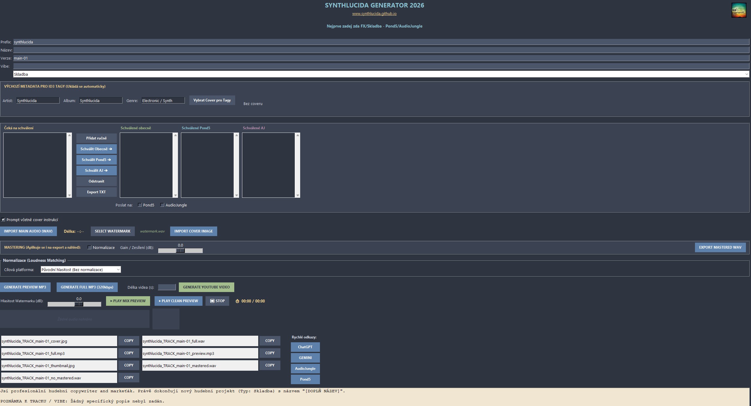 SYNTHLUCIDA Generator Interface